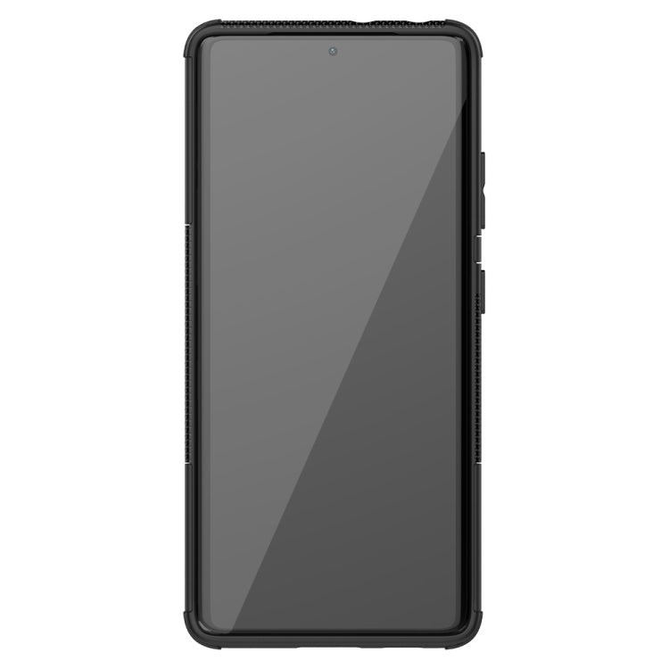 For Samsung Galaxy S21 Ultra 5G Tire Texture Shockproof TPU+PC Protective Case with Holder