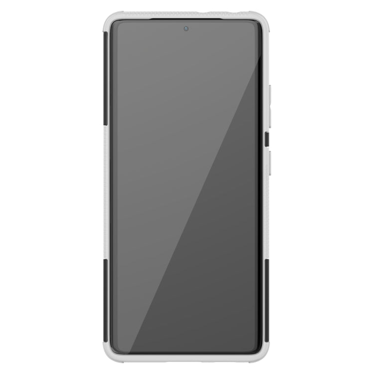 For Samsung Galaxy S21 Ultra 5G Tire Texture Shockproof TPU+PC Protective Case with Holder