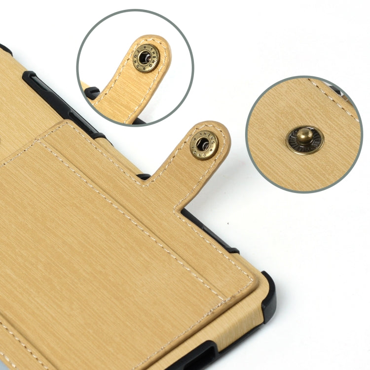 For Galaxy A8 (2018) Brushed Texture Shockproof PU + TPU Case, with Card Slots & Wallet & Photo Frame