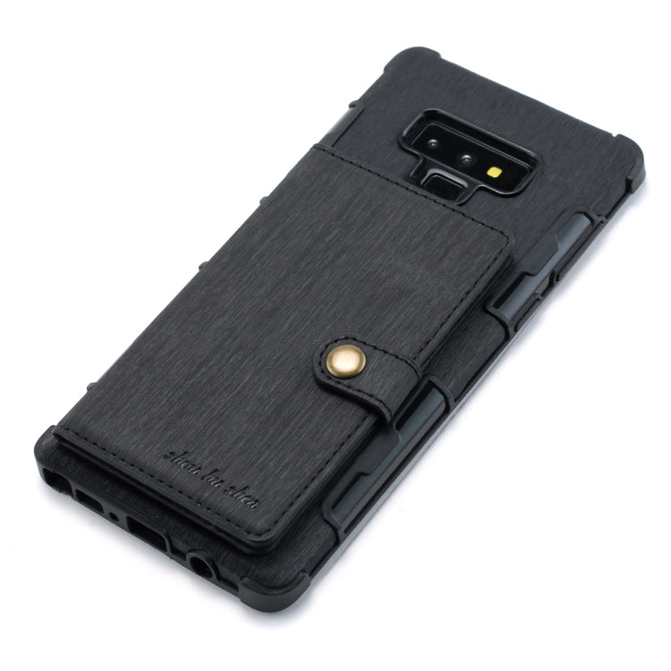 For Galaxy Note9 Brushed Texture Shockproof PU + TPU Case, with Card Slots & Wallet & Photo Frame