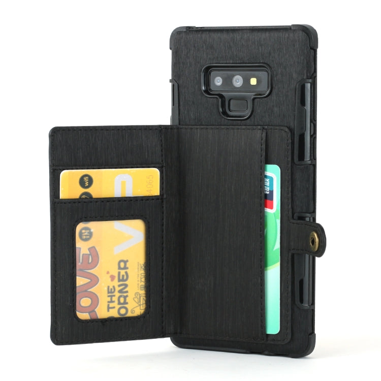 For Galaxy Note9 Brushed Texture Shockproof PU + TPU Case, with Card Slots & Wallet & Photo Frame