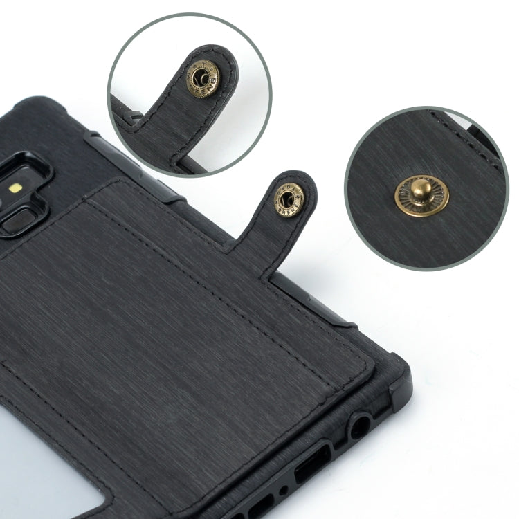 For Galaxy Note9 Brushed Texture Shockproof PU + TPU Case, with Card Slots & Wallet & Photo Frame