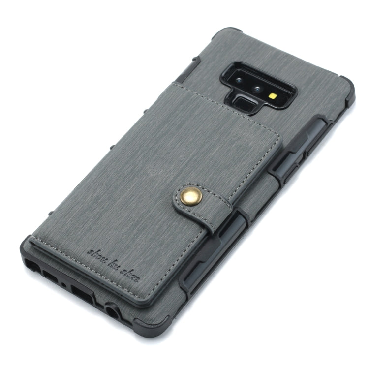 For Galaxy Note9 Brushed Texture Shockproof PU + TPU Case, with Card Slots & Wallet & Photo Frame