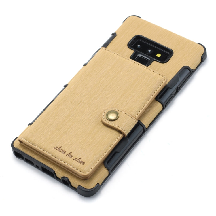 For Galaxy Note9 Brushed Texture Shockproof PU + TPU Case, with Card Slots & Wallet & Photo Frame