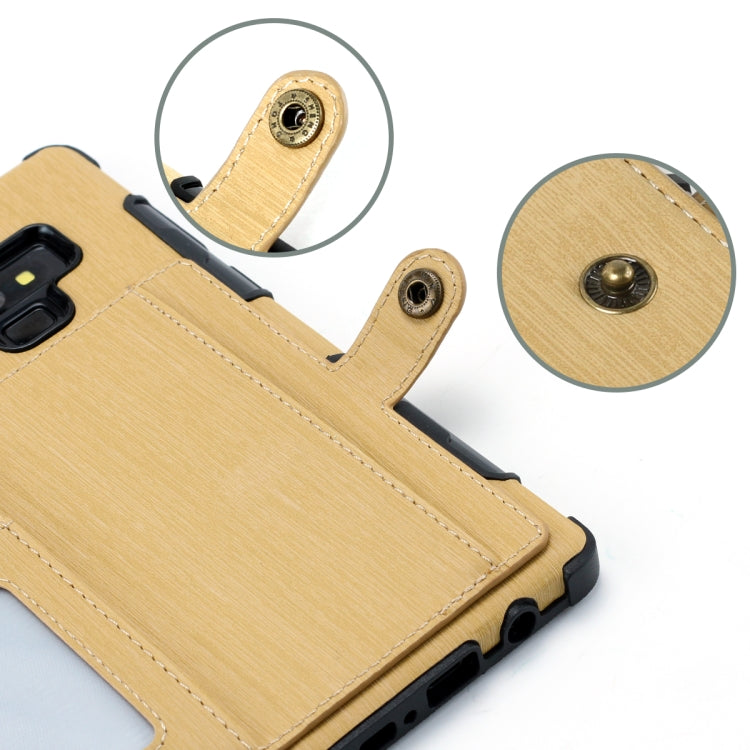 For Galaxy Note9 Brushed Texture Shockproof PU + TPU Case, with Card Slots & Wallet & Photo Frame