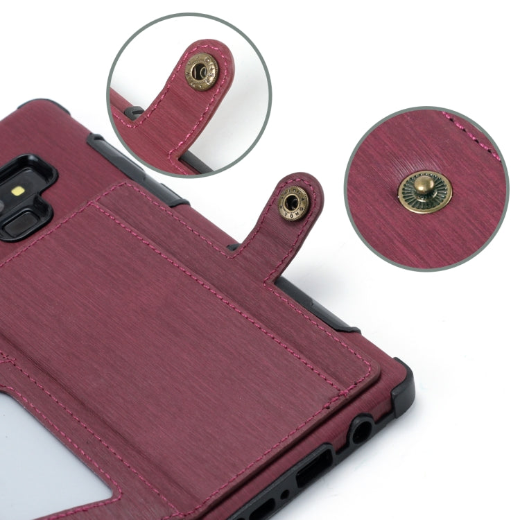 For Galaxy Note9 Brushed Texture Shockproof PU + TPU Case, with Card Slots & Wallet & Photo Frame