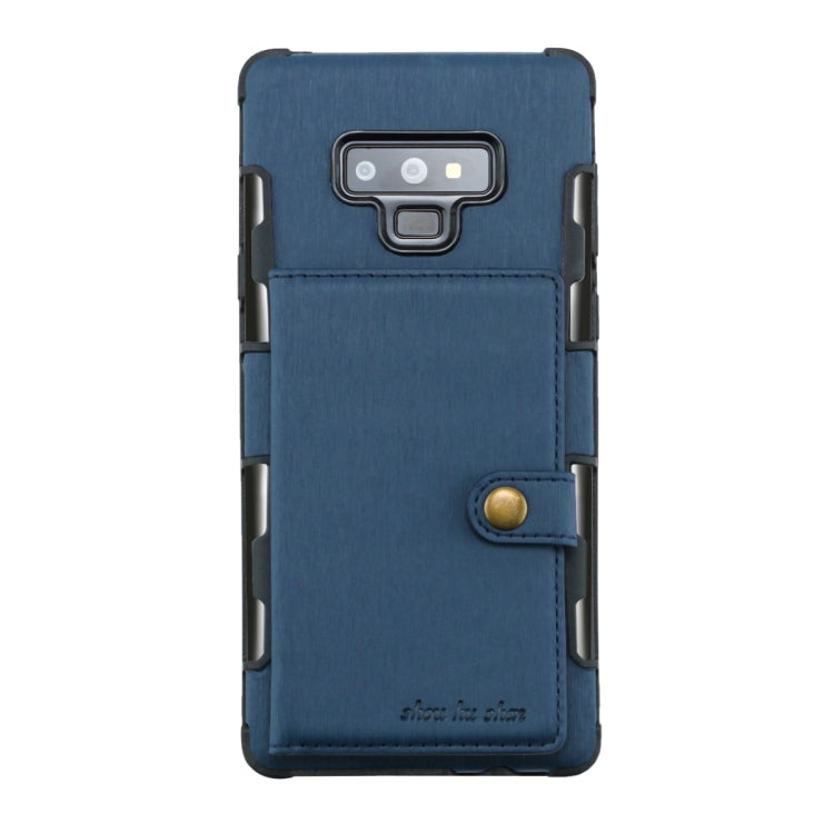For Galaxy Note9 Brushed Texture Shockproof PU + TPU Case, with Card Slots & Wallet & Photo Frame