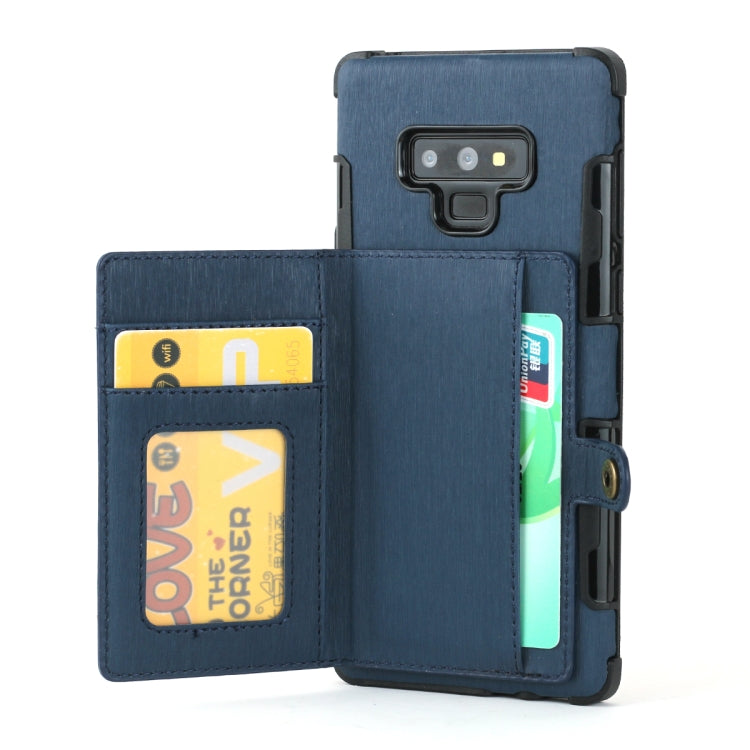 For Galaxy Note9 Brushed Texture Shockproof PU + TPU Case, with Card Slots & Wallet & Photo Frame