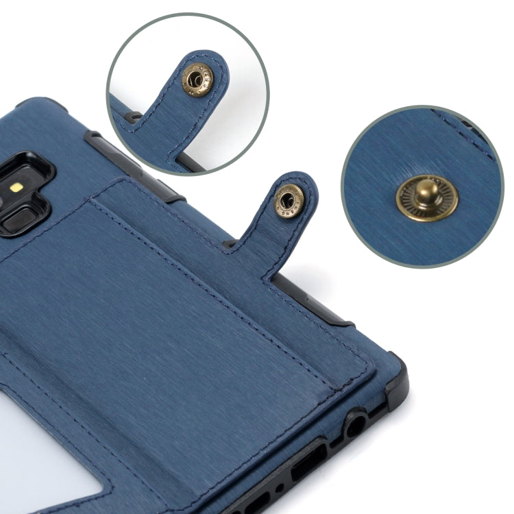 For Galaxy Note9 Brushed Texture Shockproof PU + TPU Case, with Card Slots & Wallet & Photo Frame