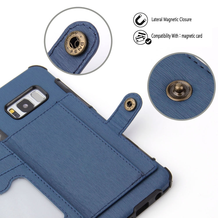 For Galaxy S8 Brushed Texture Shockproof PU + TPU Case, with Card Slots & Wallet & Photo Frame