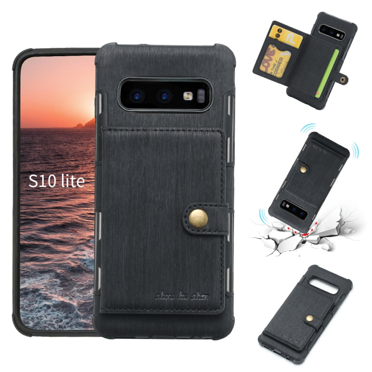 For Galaxy S10e Brushed Texture Shockproof PU + TPU Case, with Card Slots & Wallet & Photo Frame