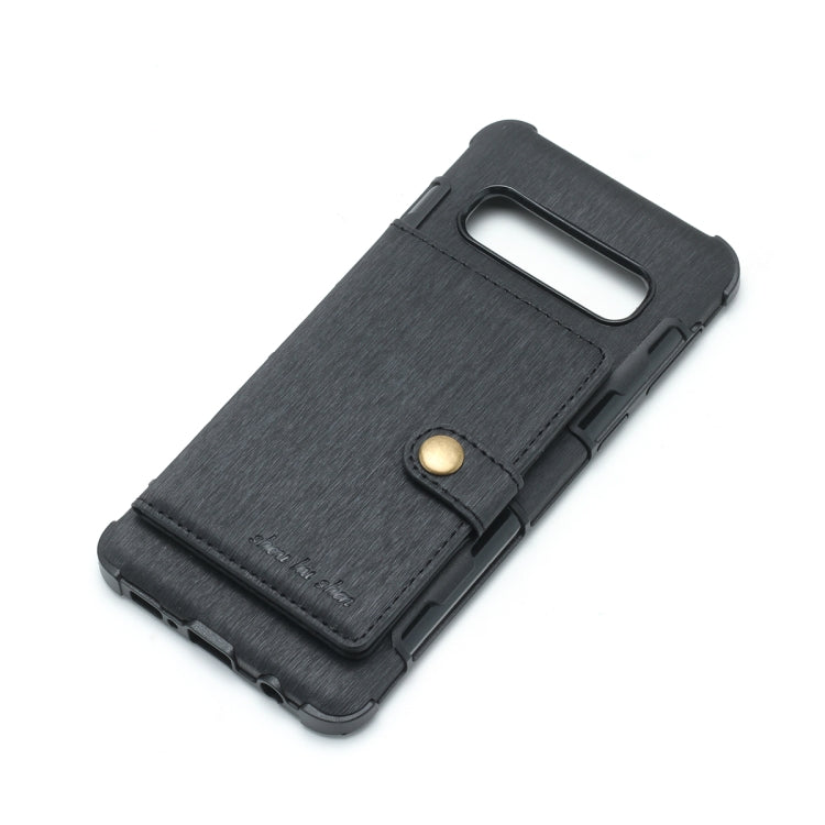 For Galaxy S10e Brushed Texture Shockproof PU + TPU Case, with Card Slots & Wallet & Photo Frame