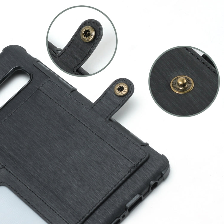 For Galaxy S10e Brushed Texture Shockproof PU + TPU Case, with Card Slots & Wallet & Photo Frame
