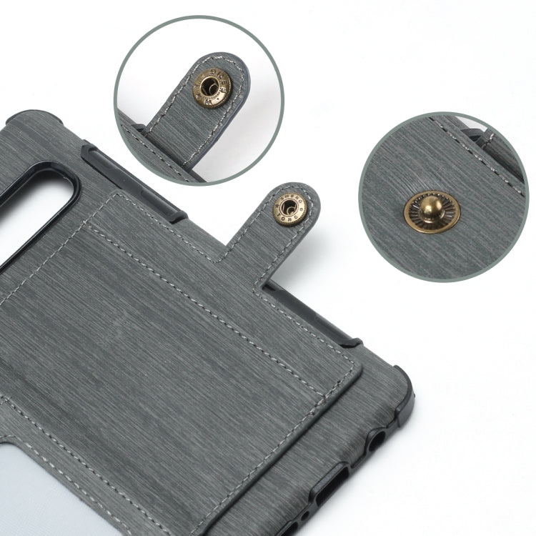 For Galaxy S10e Brushed Texture Shockproof PU + TPU Case, with Card Slots & Wallet & Photo Frame