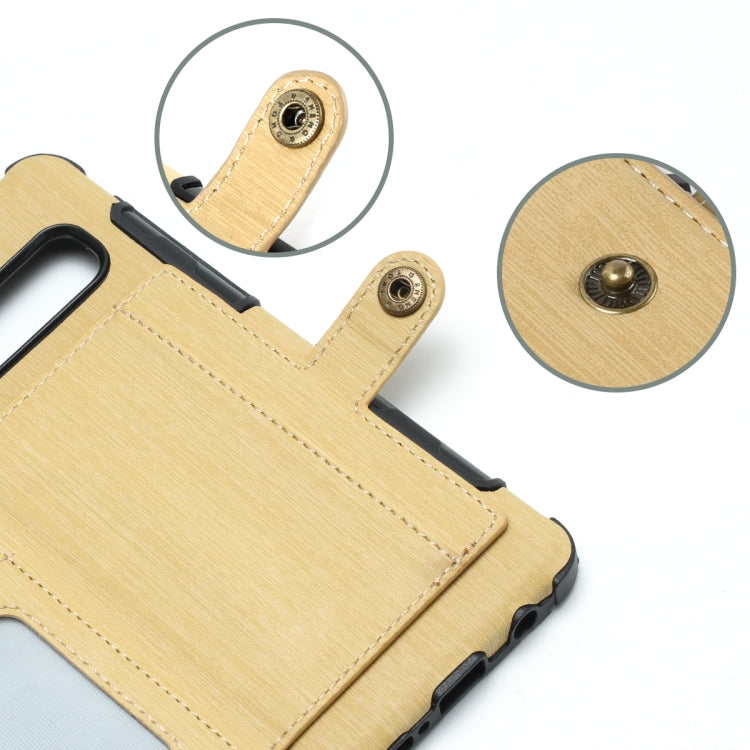 For Galaxy S10e Brushed Texture Shockproof PU + TPU Case, with Card Slots & Wallet & Photo Frame