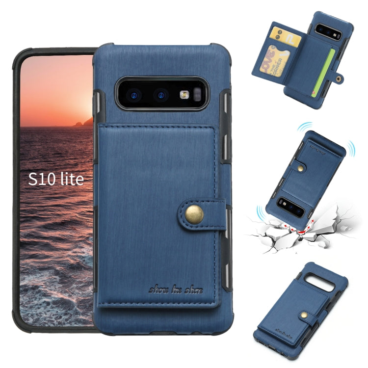 For Galaxy S10e Brushed Texture Shockproof PU + TPU Case, with Card Slots & Wallet & Photo Frame