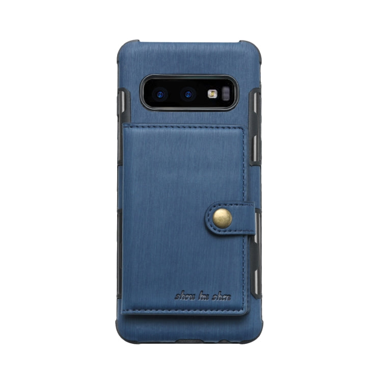 For Galaxy S10e Brushed Texture Shockproof PU + TPU Case, with Card Slots & Wallet & Photo Frame