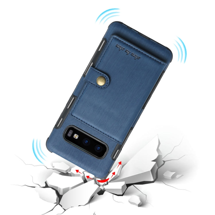 For Galaxy S10e Brushed Texture Shockproof PU + TPU Case, with Card Slots & Wallet & Photo Frame