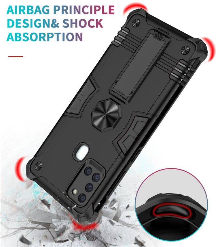For Samsung Galaxy A21s Shockproof TPU + PC Protective Case with Invisible Holder