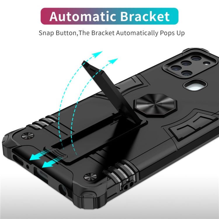 For Samsung Galaxy A21s Shockproof TPU + PC Protective Case with Invisible Holder