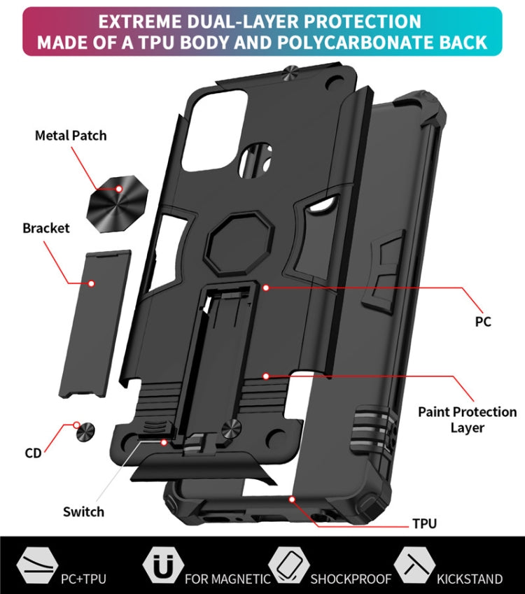 For Samsung Galaxy A21s Shockproof TPU + PC Protective Case with Invisible Holder