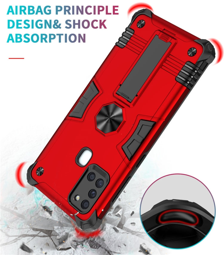 For Samsung Galaxy A21s Shockproof TPU + PC Protective Case with Invisible Holder