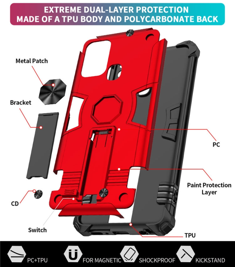 For Samsung Galaxy A21s Shockproof TPU + PC Protective Case with Invisible Holder