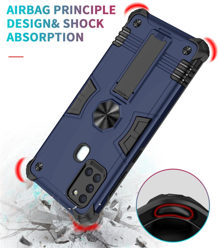 For Samsung Galaxy A21s Shockproof TPU + PC Protective Case with Invisible Holder