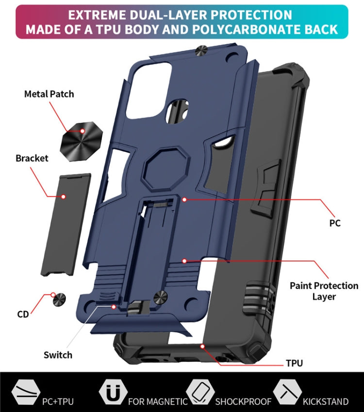 For Samsung Galaxy A21s Shockproof TPU + PC Protective Case with Invisible Holder