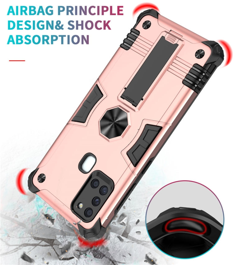 For Samsung Galaxy A21s Shockproof TPU + PC Protective Case with Invisible Holder
