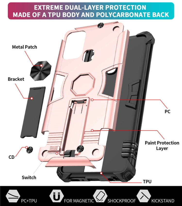 For Samsung Galaxy A21s Shockproof TPU + PC Protective Case with Invisible Holder