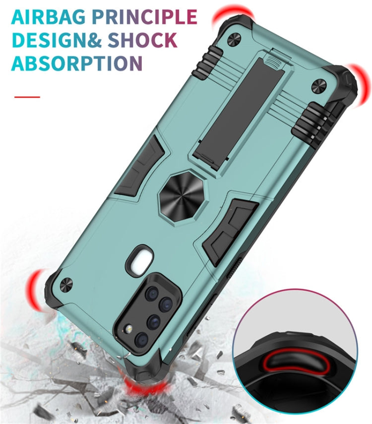 For Samsung Galaxy A21s Shockproof TPU + PC Protective Case with Invisible Holder