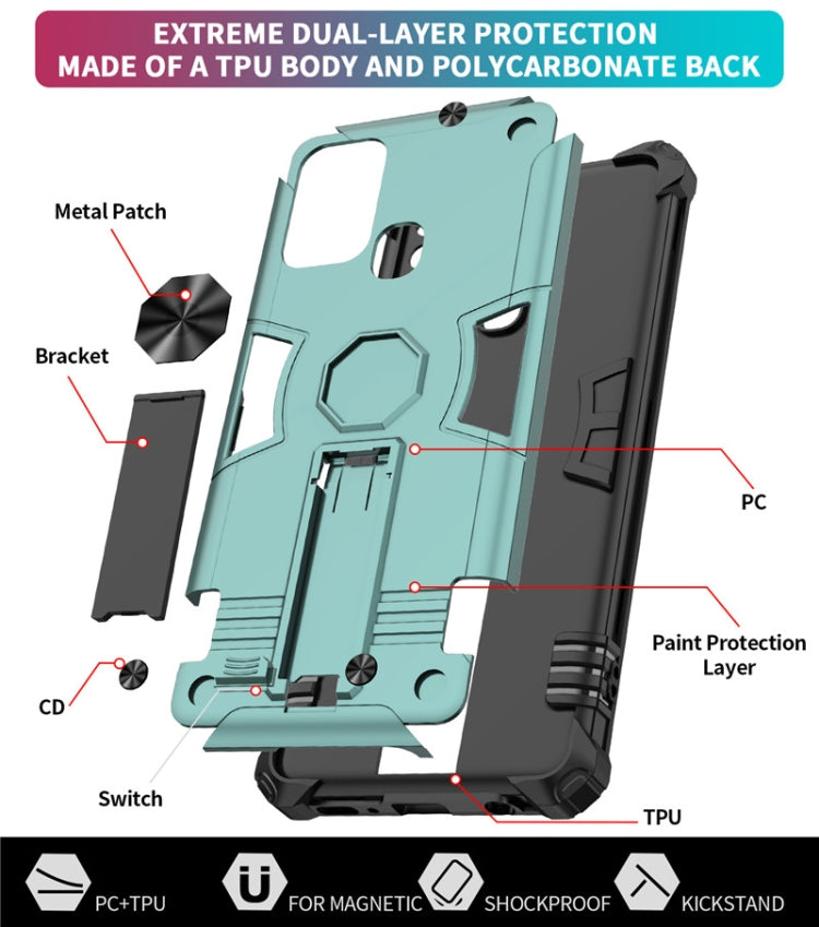 For Samsung Galaxy A21s Shockproof TPU + PC Protective Case with Invisible Holder