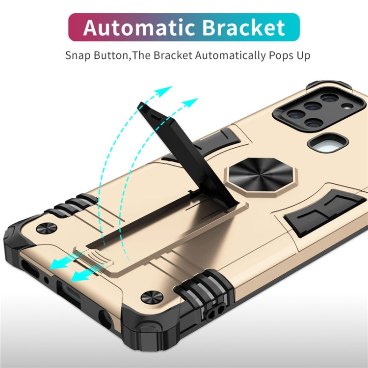 For Samsung Galaxy A21s Shockproof TPU + PC Protective Case with Invisible Holder