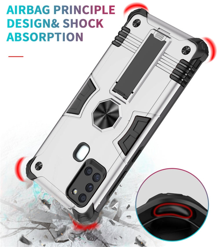 For Samsung Galaxy A21s Shockproof TPU + PC Protective Case with Invisible Holder