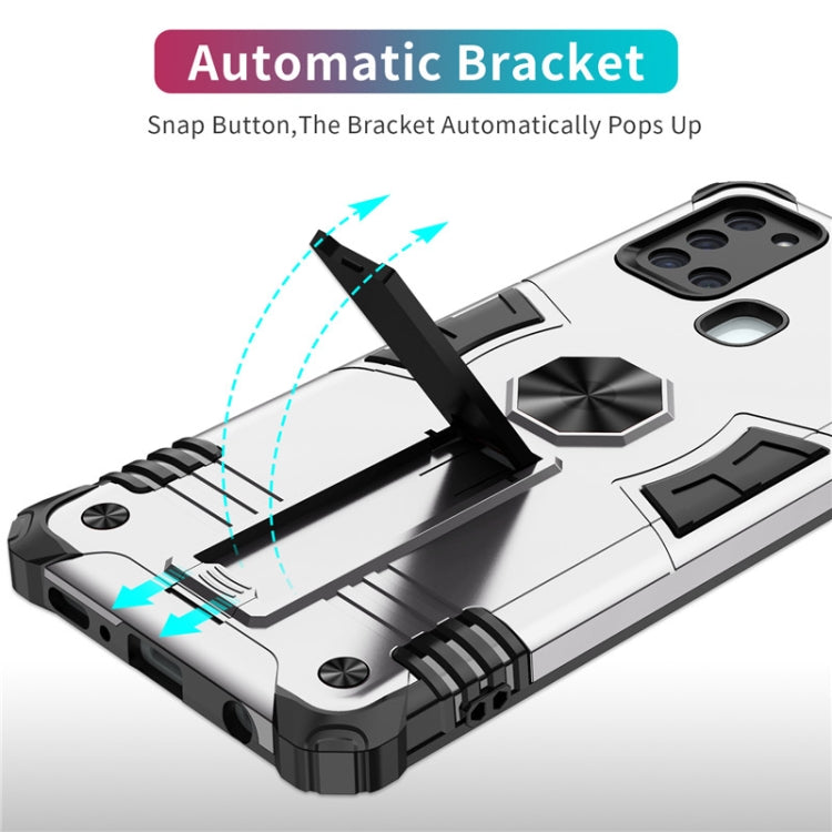 For Samsung Galaxy A21s Shockproof TPU + PC Protective Case with Invisible Holder