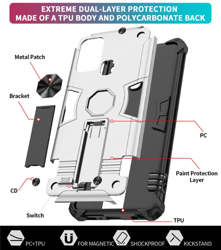 For Samsung Galaxy A21s Shockproof TPU + PC Protective Case with Invisible Holder