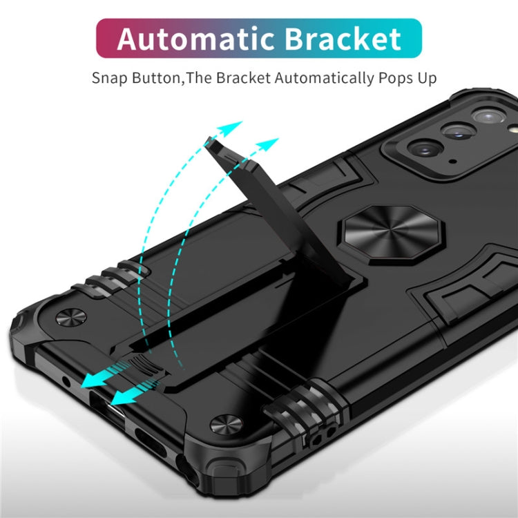 For Samsung Galaxy Note20 Shockproof TPU + PC Protective Case with Invisible Holder