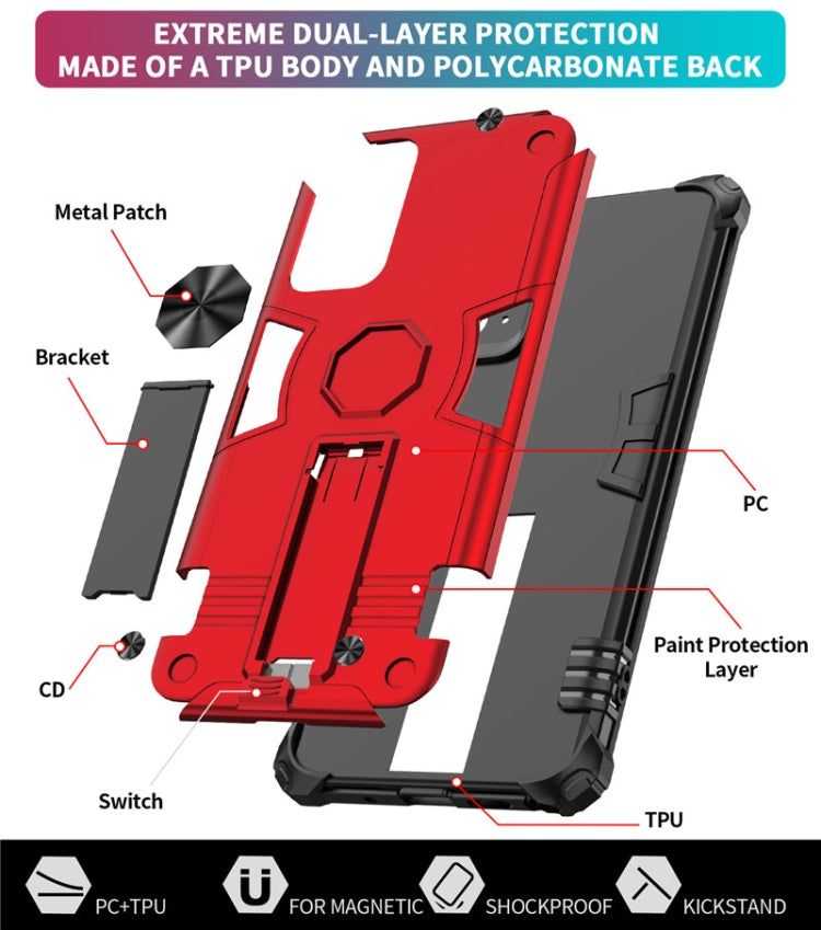 For Samsung Galaxy Note20 Shockproof TPU + PC Protective Case with Invisible Holder