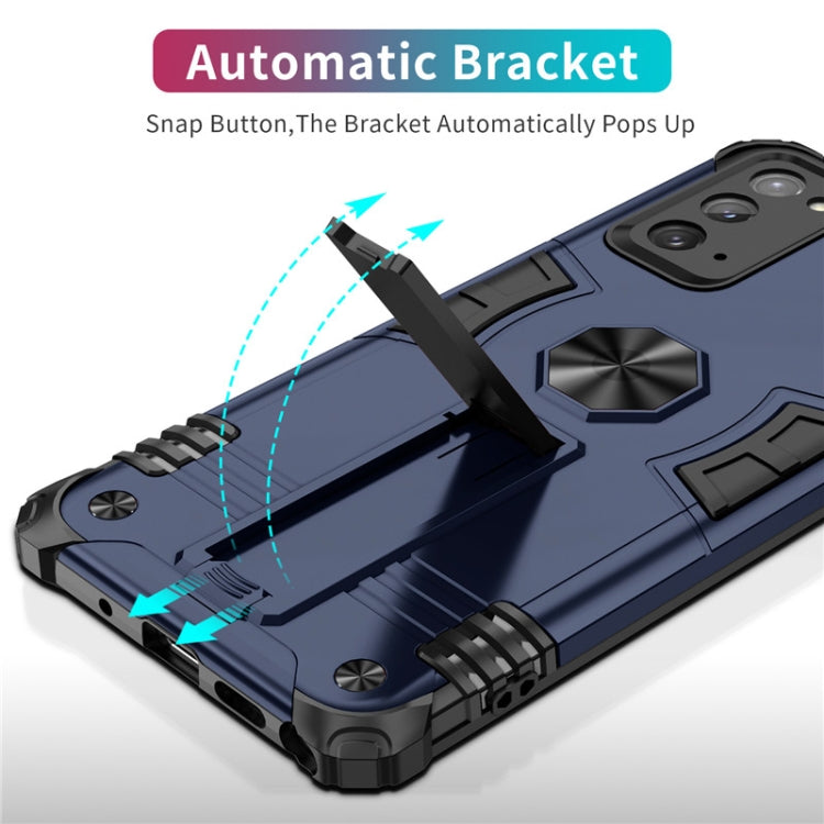 For Samsung Galaxy Note20 Shockproof TPU + PC Protective Case with Invisible Holder
