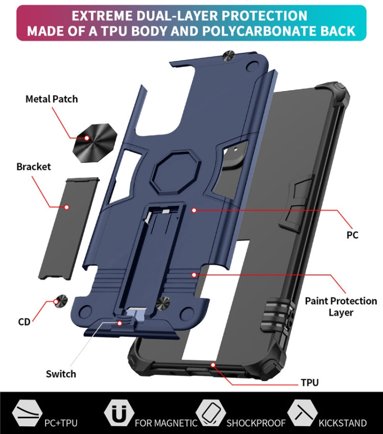 For Samsung Galaxy Note20 Shockproof TPU + PC Protective Case with Invisible Holder