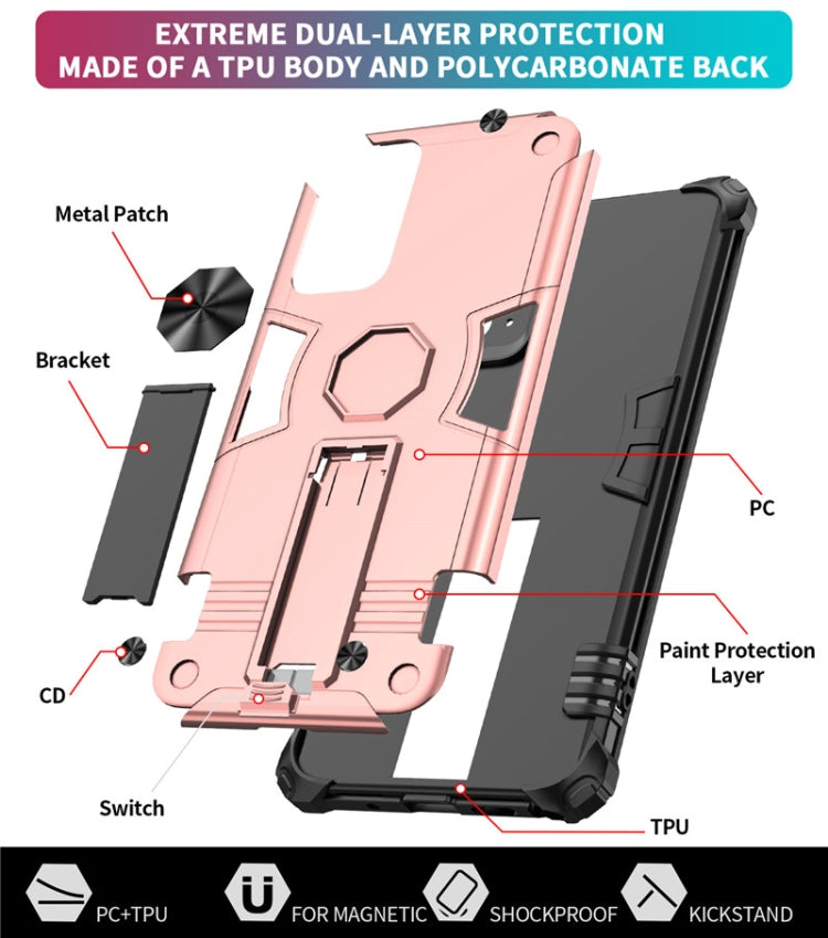 For Samsung Galaxy Note20 Shockproof TPU + PC Protective Case with Invisible Holder
