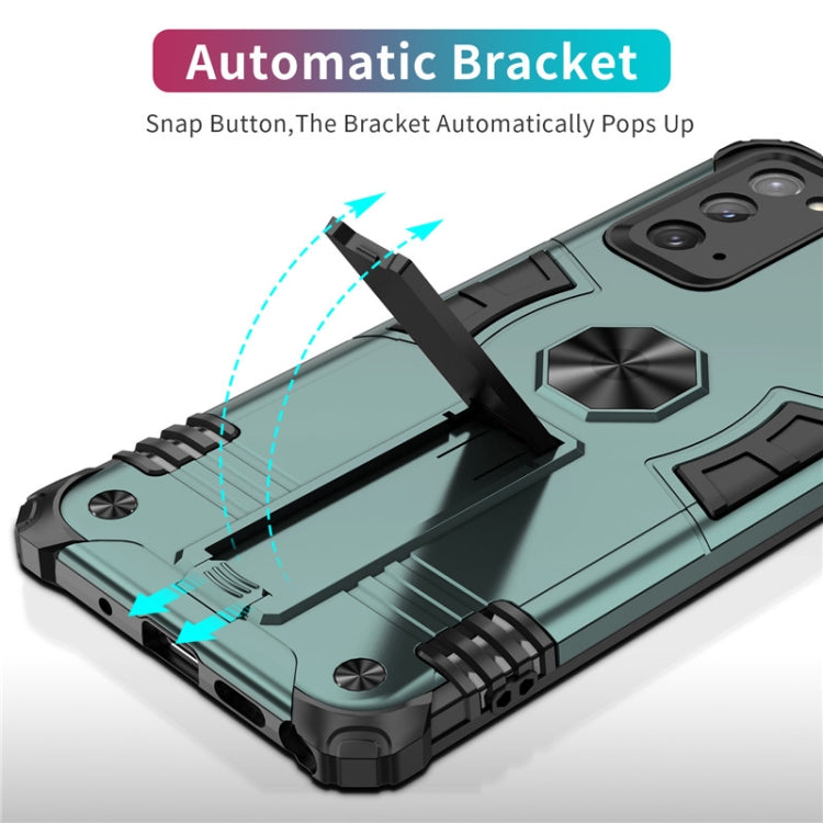 For Samsung Galaxy Note20 Shockproof TPU + PC Protective Case with Invisible Holder