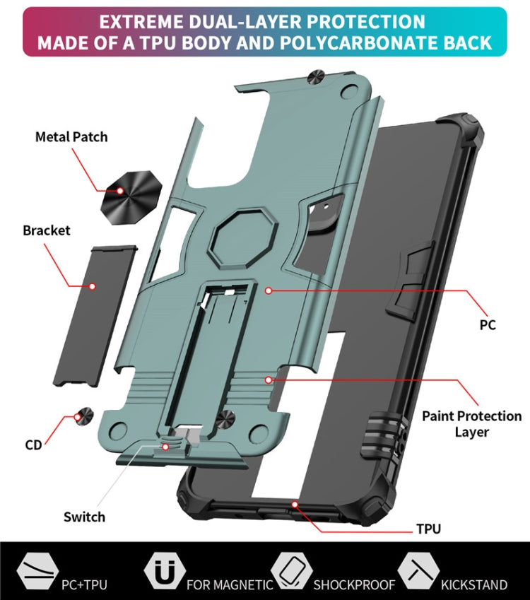 For Samsung Galaxy Note20 Shockproof TPU + PC Protective Case with Invisible Holder