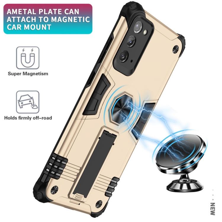 For Samsung Galaxy Note20 Shockproof TPU + PC Protective Case with Invisible Holder
