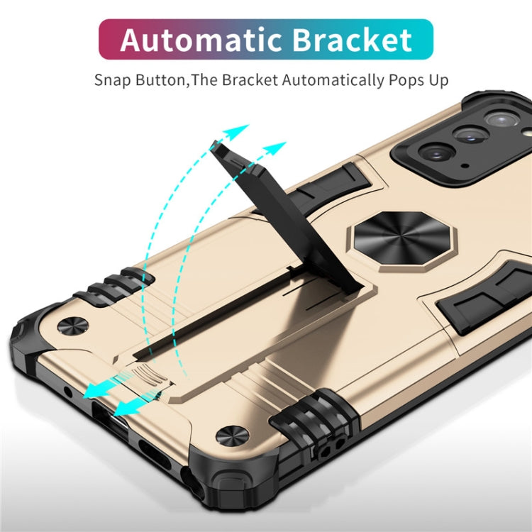For Samsung Galaxy Note20 Shockproof TPU + PC Protective Case with Invisible Holder