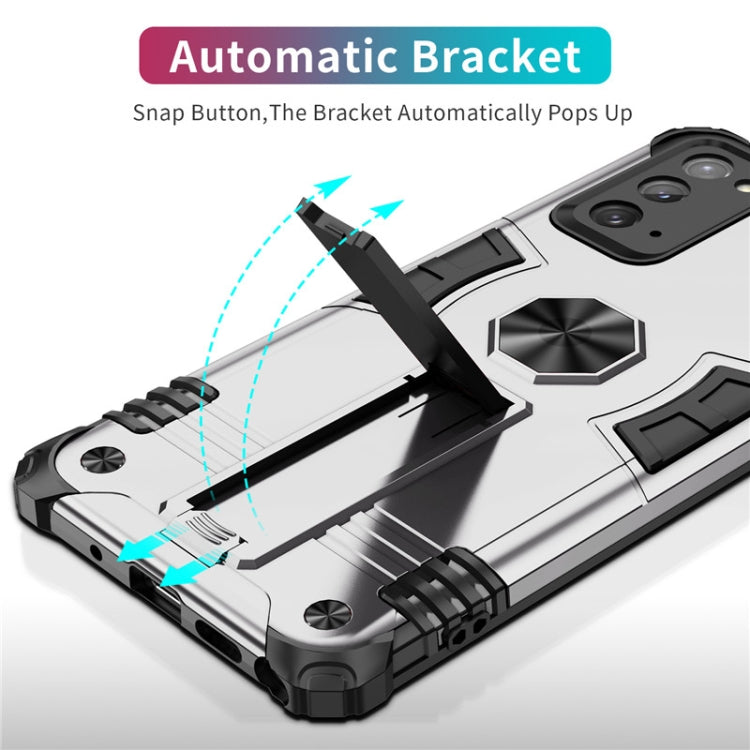 For Samsung Galaxy Note20 Shockproof TPU + PC Protective Case with Invisible Holder