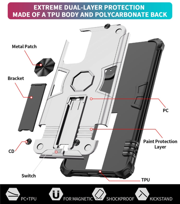 For Samsung Galaxy Note20 Shockproof TPU + PC Protective Case with Invisible Holder