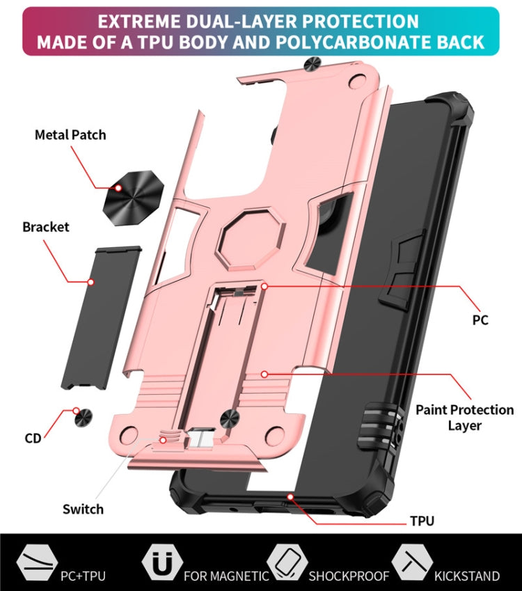 For Samsung Galaxy Note20 Ultra Shockproof TPU + PC Protective Case with Invisible Holder