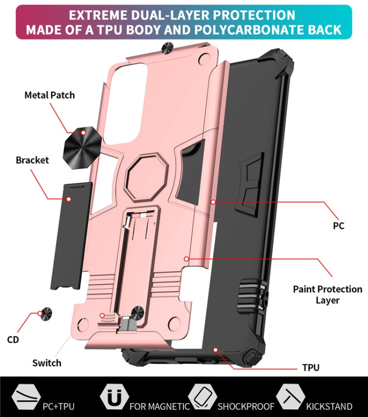 For Samsung Galaxy S20 FE Shockproof TPU + PC Protective Case with Invisible Holder